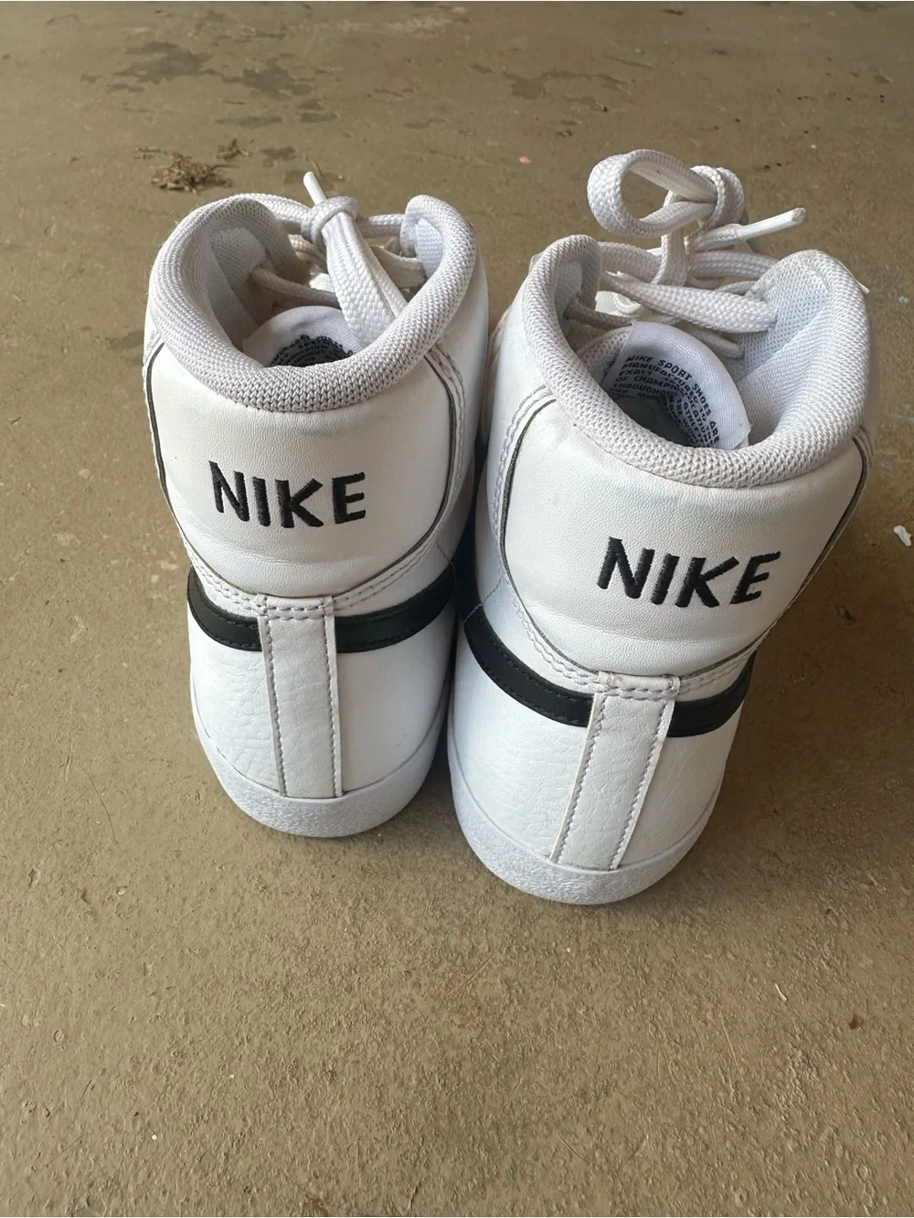 Nike White & Black High-Top Kids Sneakers